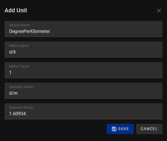 Configure Units
