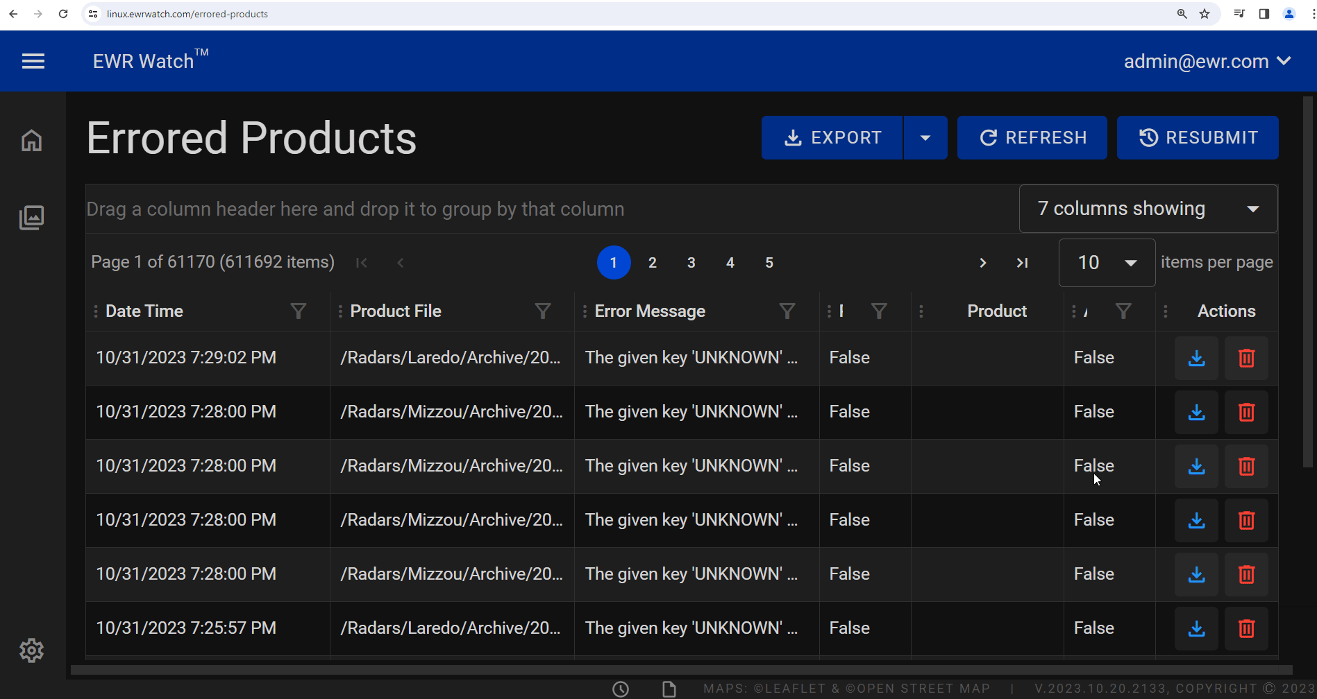 Export Errored Products