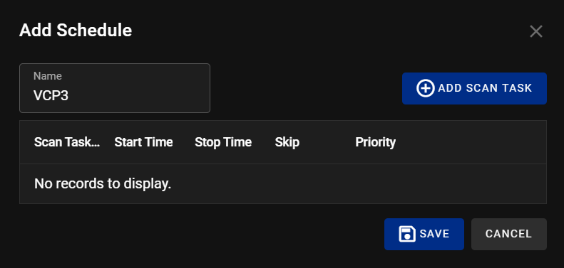 Schedule Config Menu