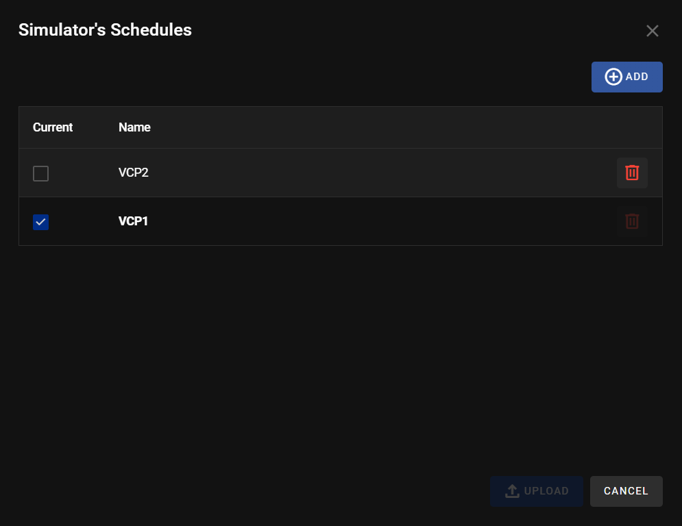 Schedule Config Menu